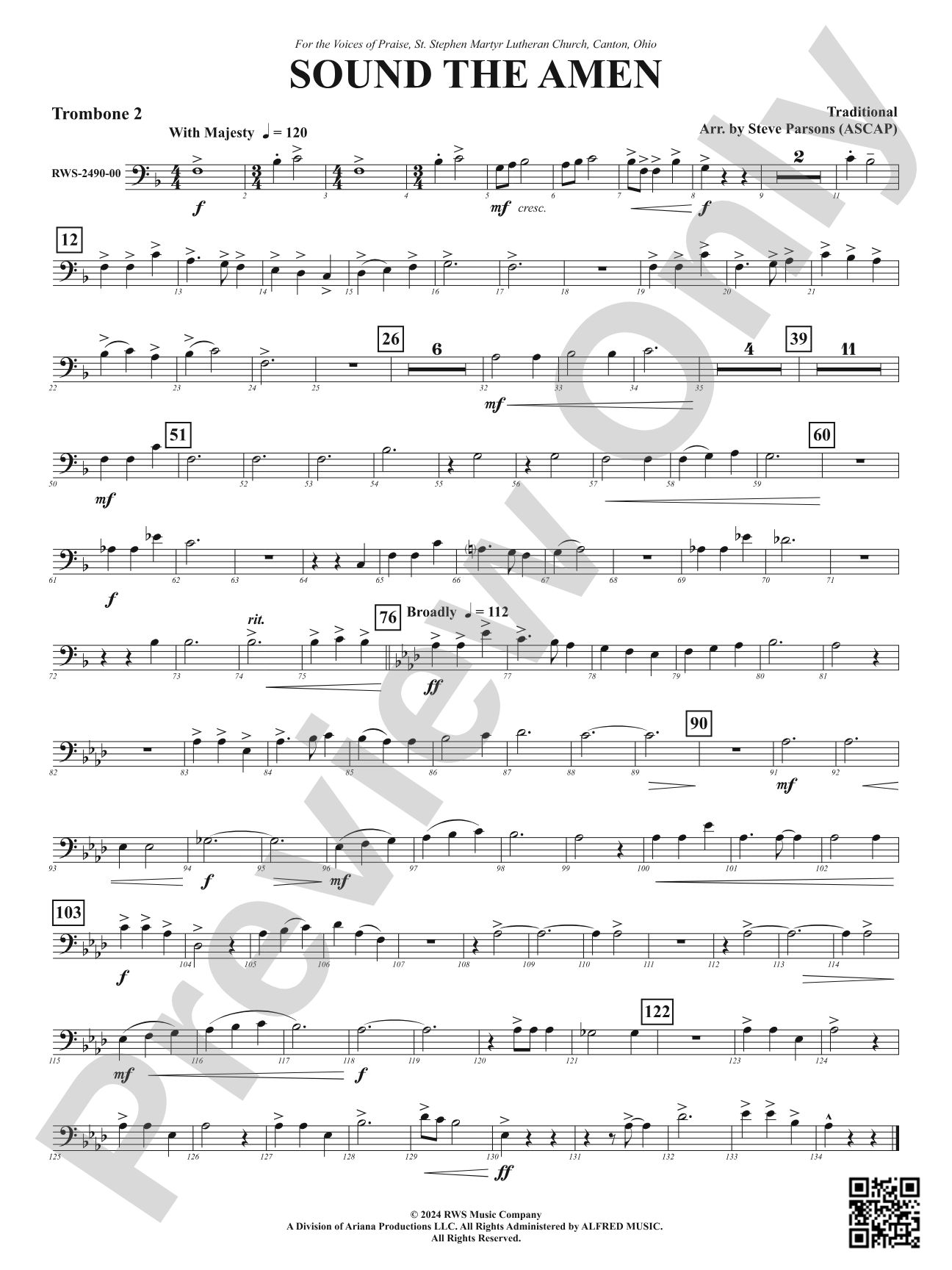 Sound the Amen: 2nd Trombone