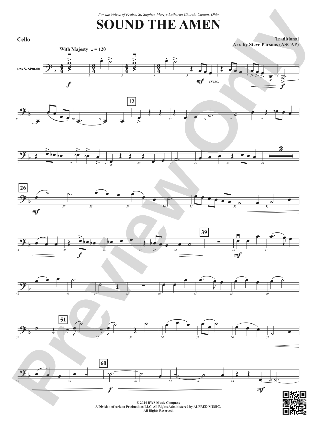 Sound the Amen: Cello
