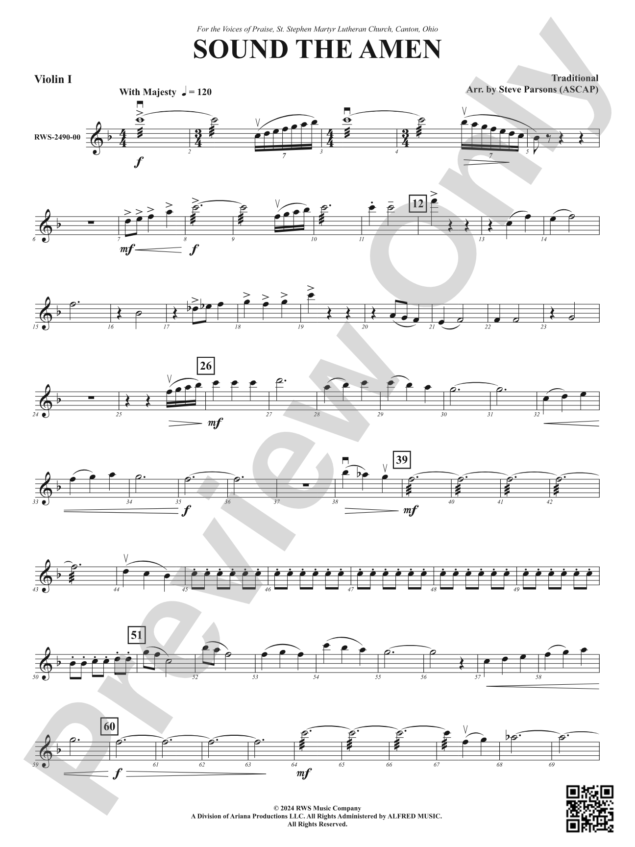 Sound the Amen: 1st Violin
