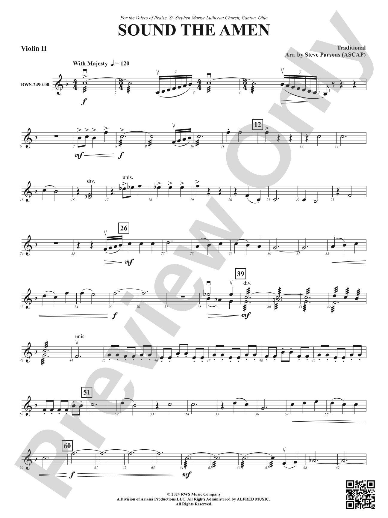 Sound the Amen: 2nd Violin