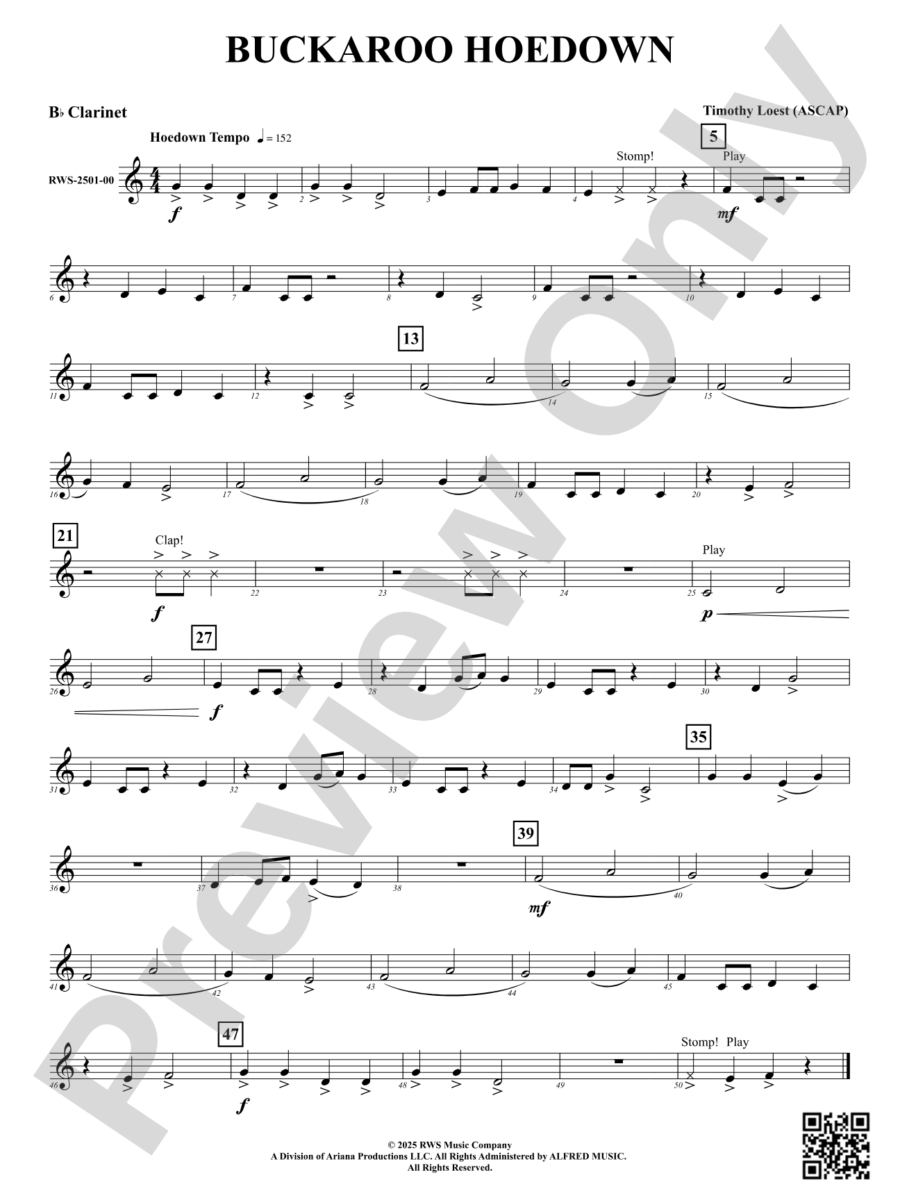 Buckaroo Hoedown: B-flat Clarinet