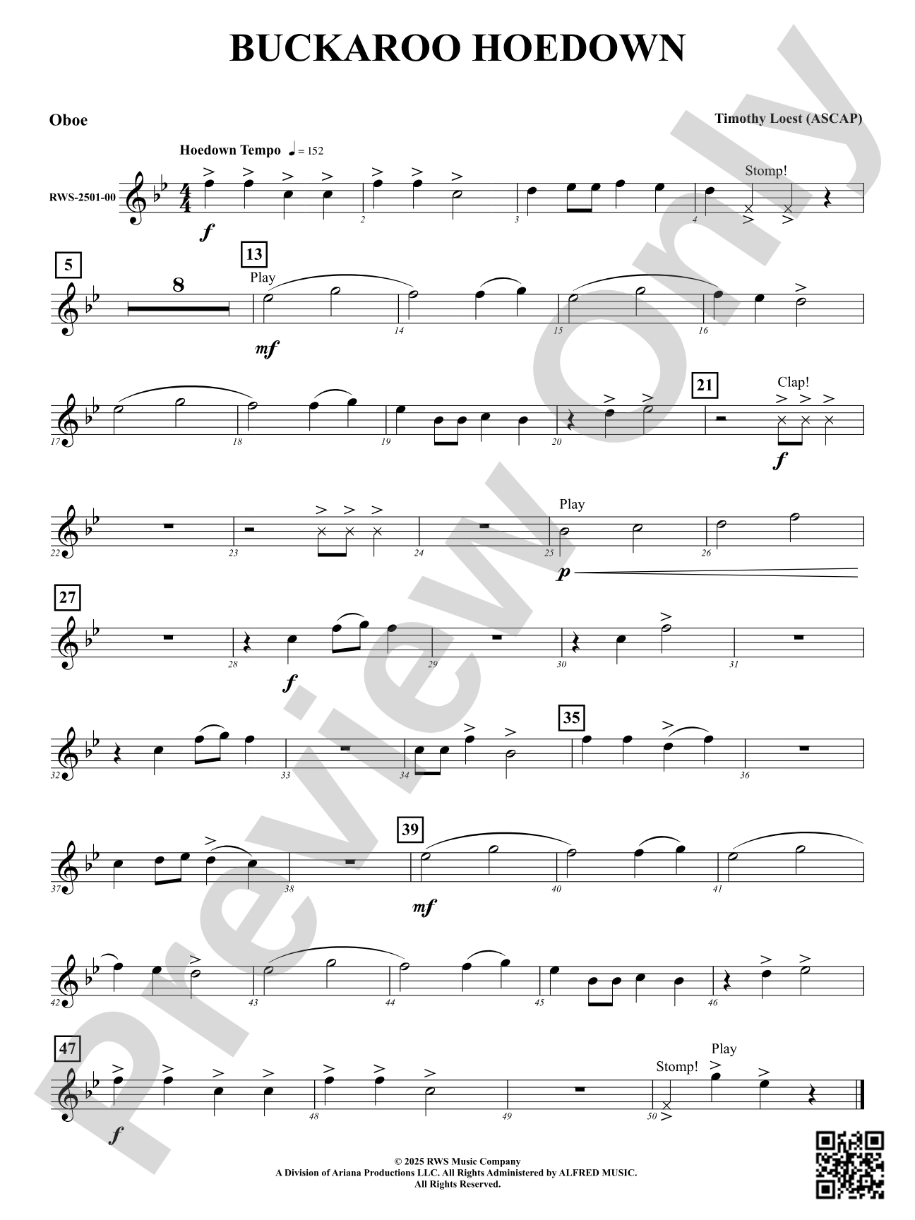 Buckaroo Hoedown: Oboe