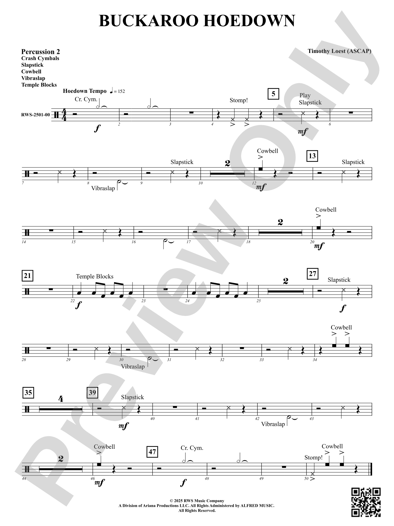 Buckaroo Hoedown: 2nd Percussion
