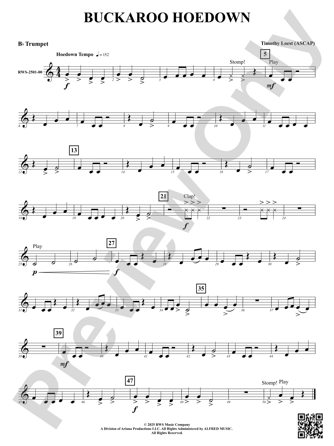 Buckaroo Hoedown: B-flat Trumpet