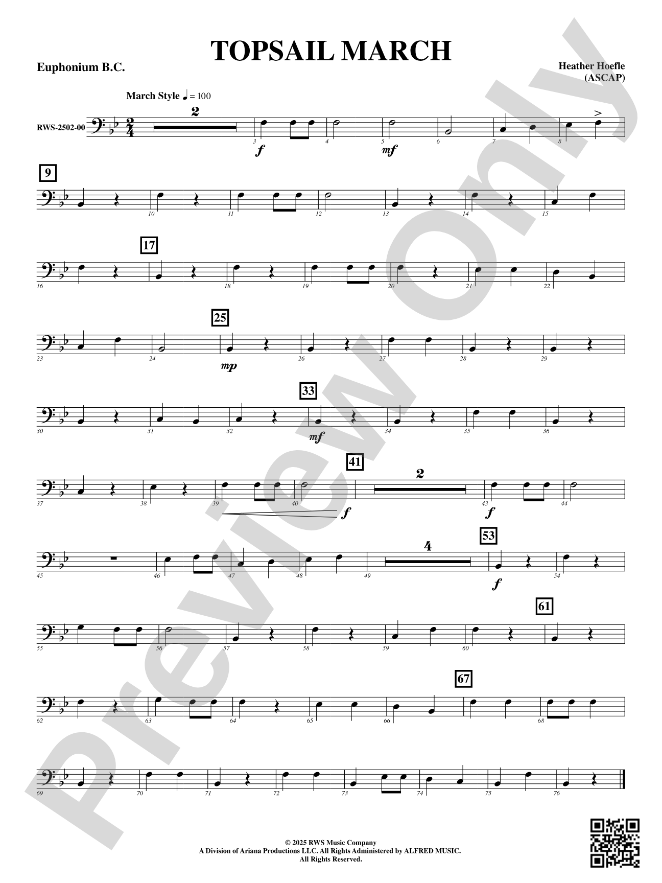 Topsail March: Euphonium B.C.