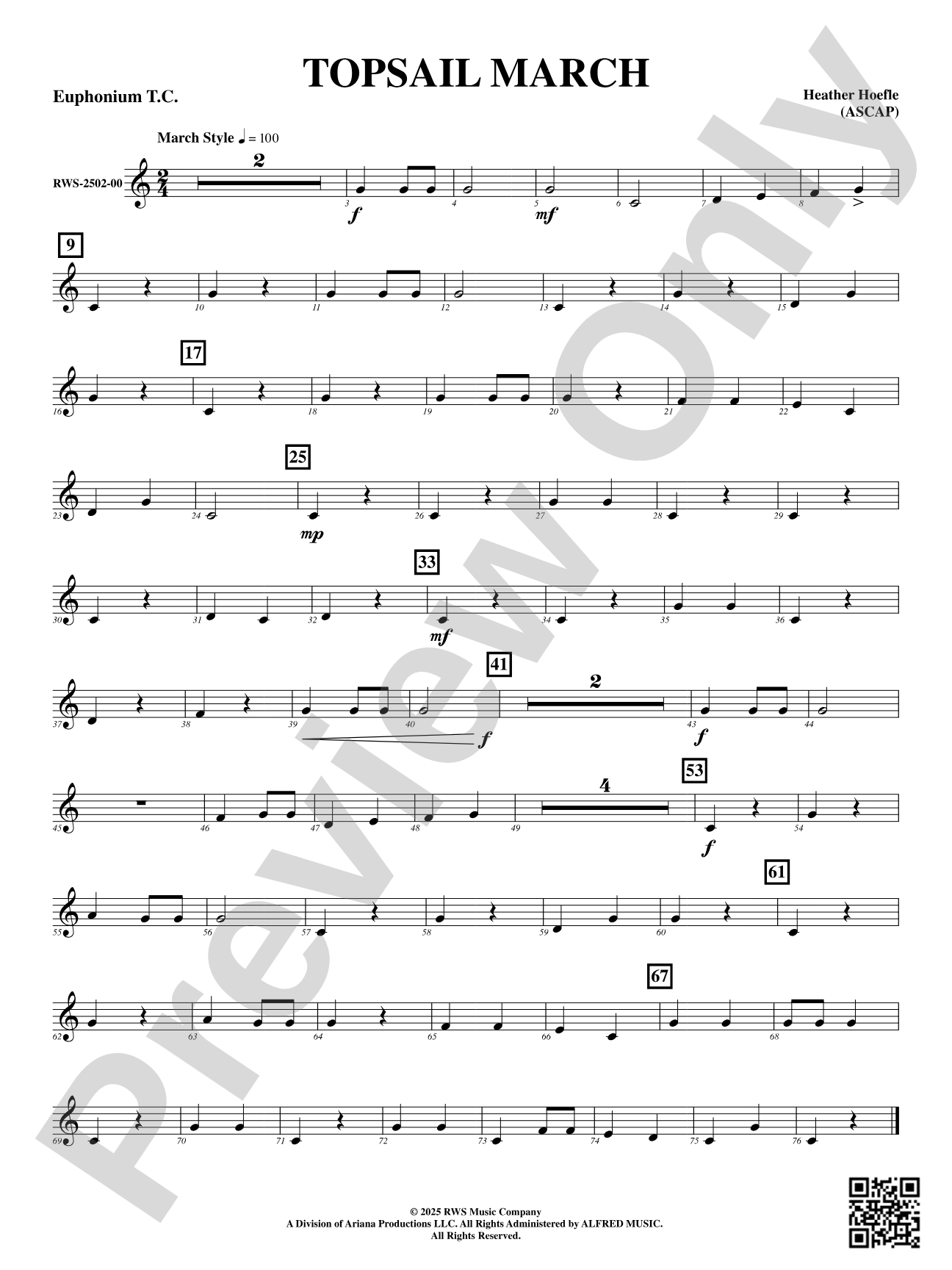 Topsail March: Euphonium T.C.