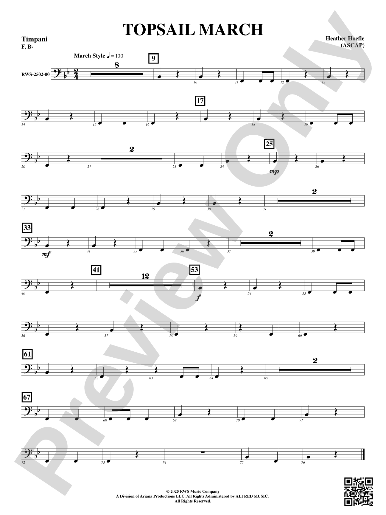 Topsail March: Timpani