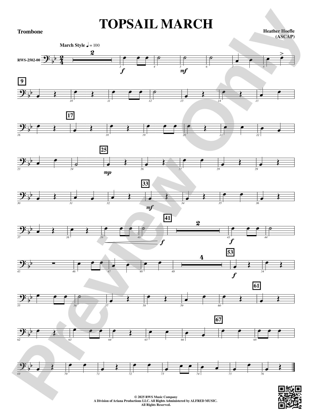 Topsail March: Trombone