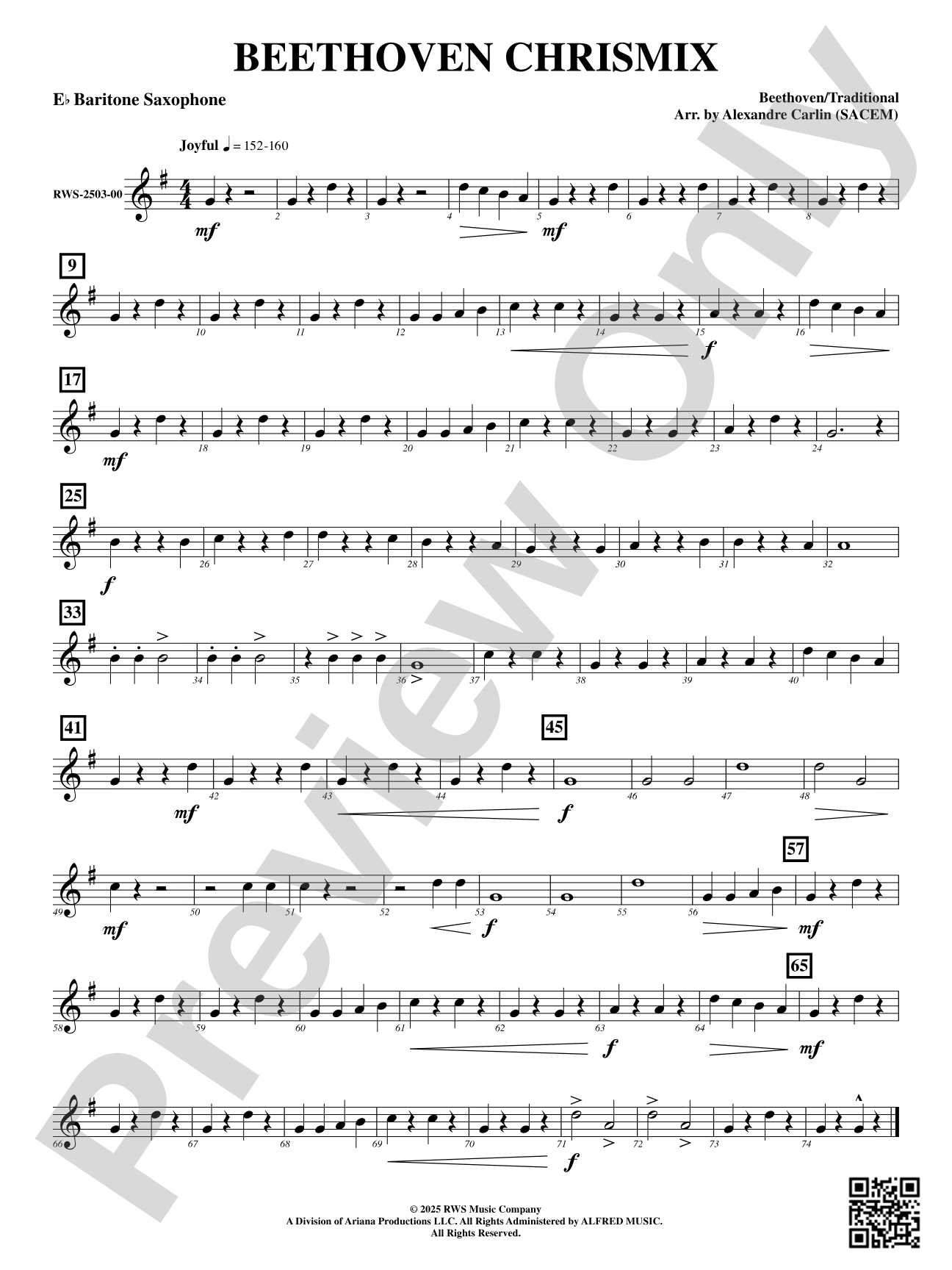 Beethoven Chrismix: E-flat Baritone Saxophone