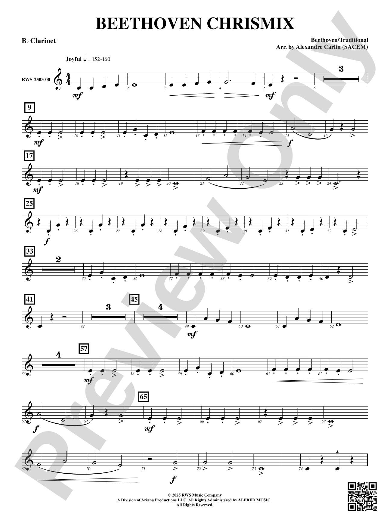 Beethoven Chrismix: B-flat Clarinet