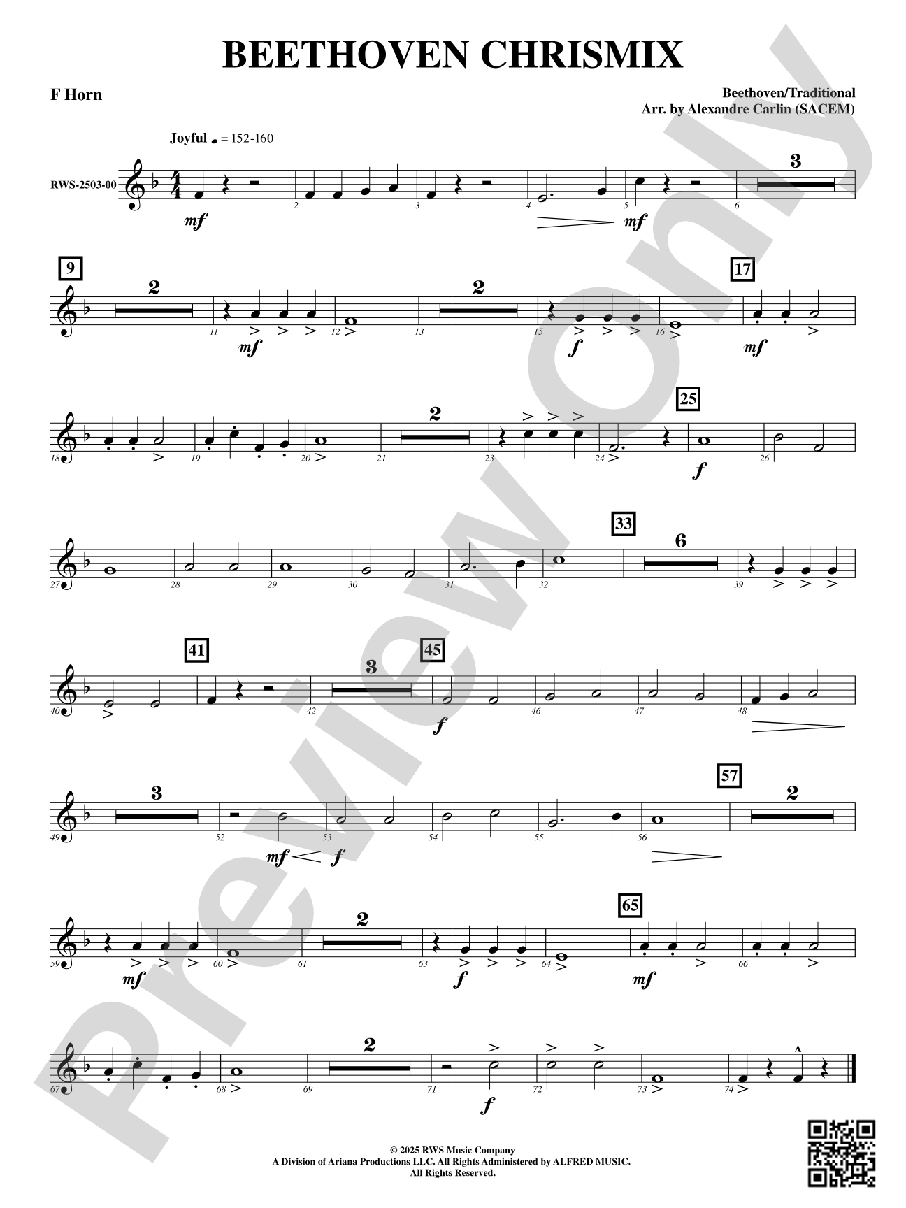 Beethoven Chrismix: F Horn