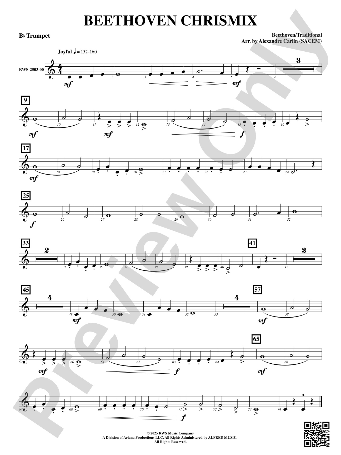 Beethoven Chrismix: B-flat Trumpet