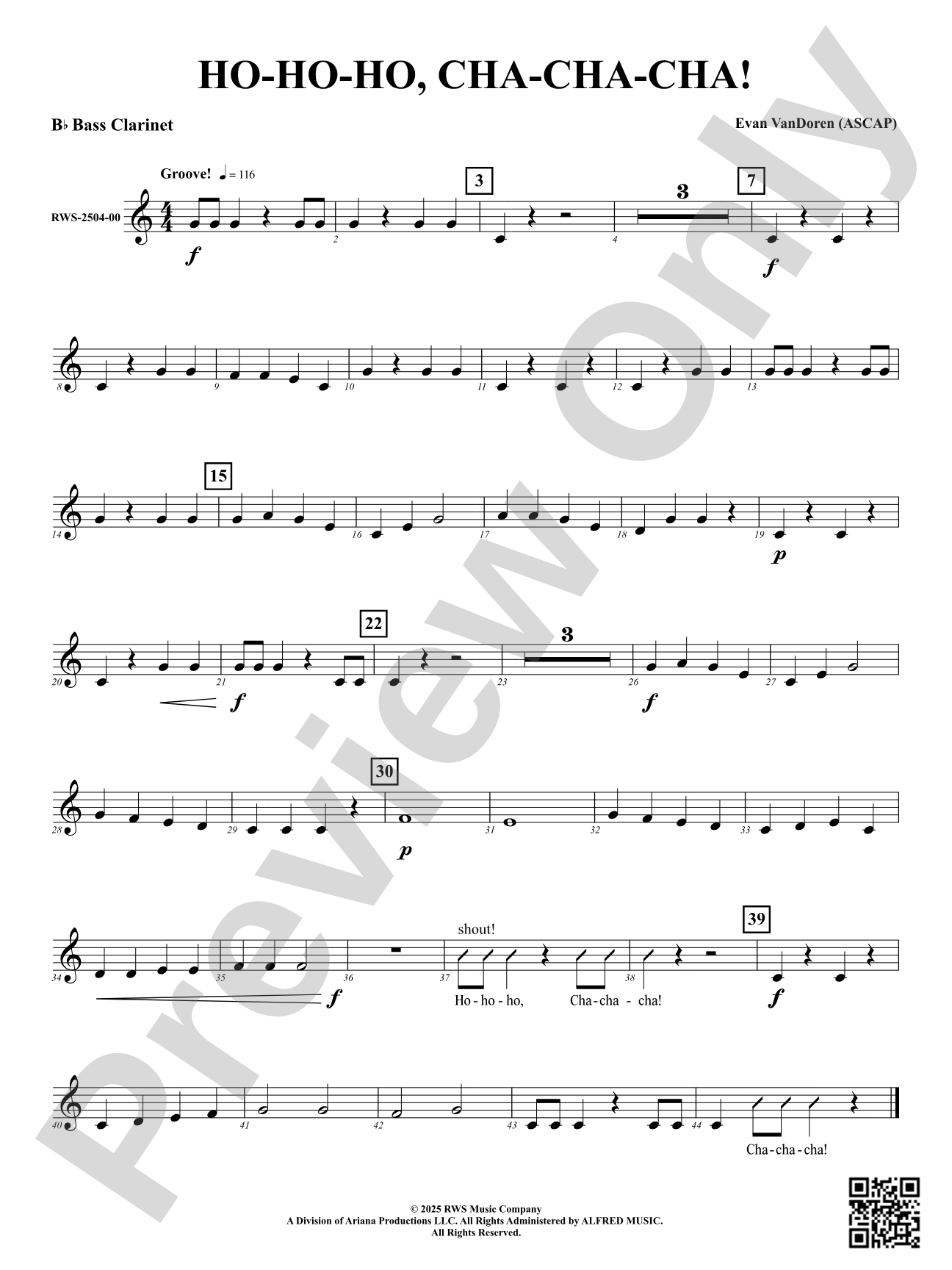Ho-Ho-Ho, Cha-Cha-Cha!: B-flat Bass Clarinet