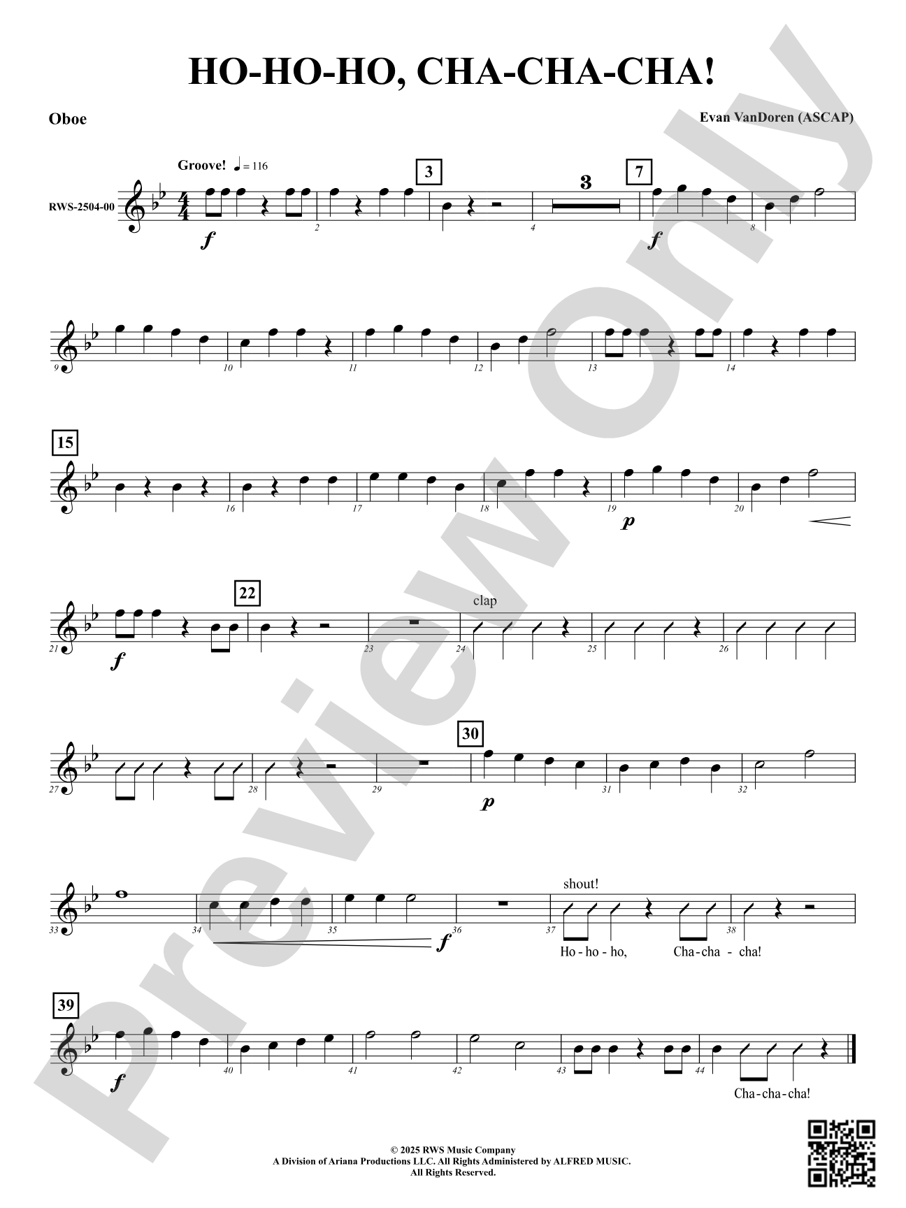 Ho-Ho-Ho, Cha-Cha-Cha!: Oboe