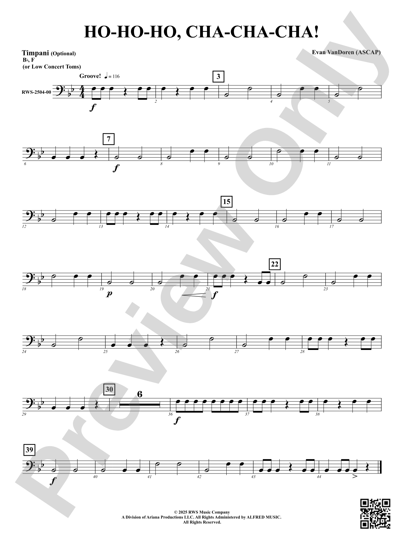 Ho-Ho-Ho, Cha-Cha-Cha!: Optional Timpani