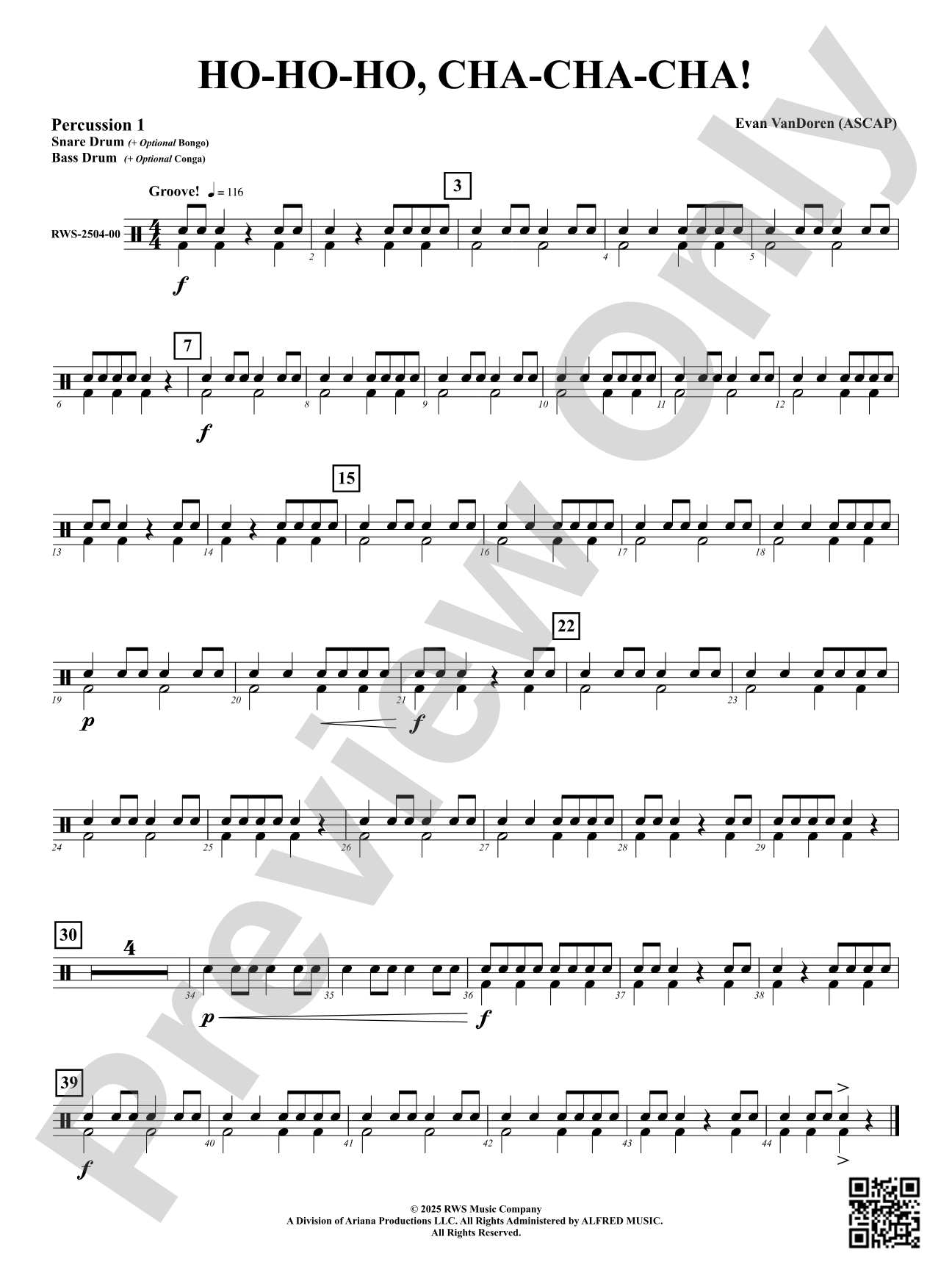 Ho-Ho-Ho, Cha-Cha-Cha!: 1st Percussion