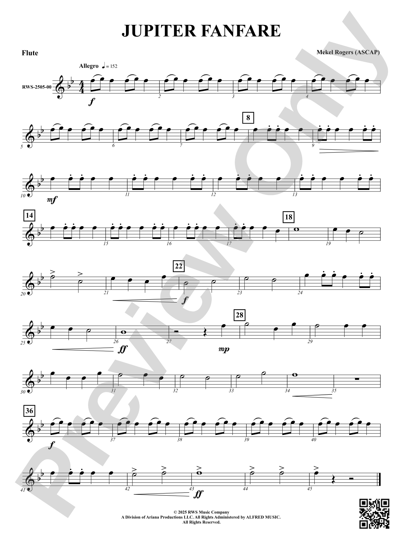 Jupiter Fanfare: Flute
