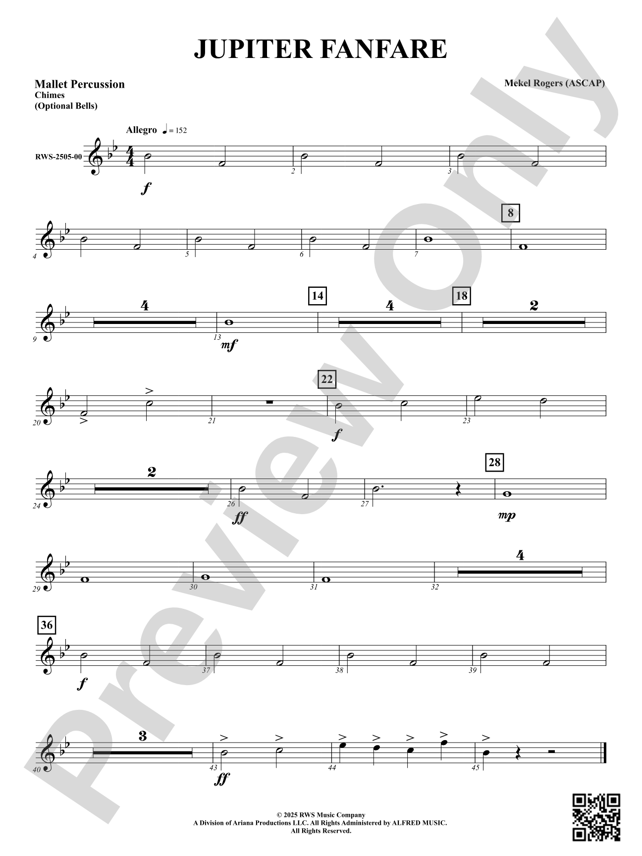 Jupiter Fanfare: Mallet Percussion