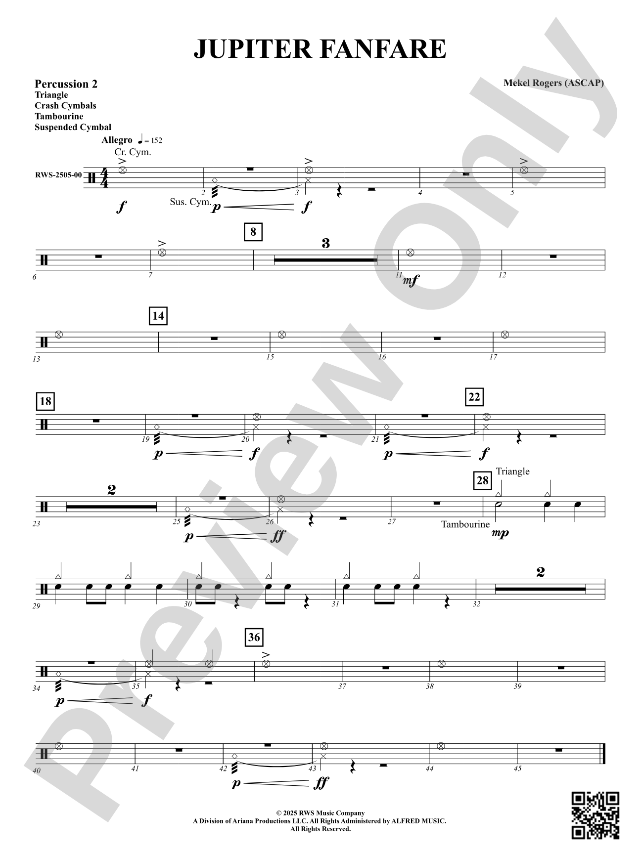 Jupiter Fanfare: 2nd Percussion