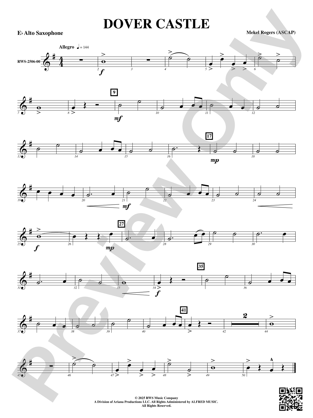 Dover Castle: E-flat Alto Saxophone