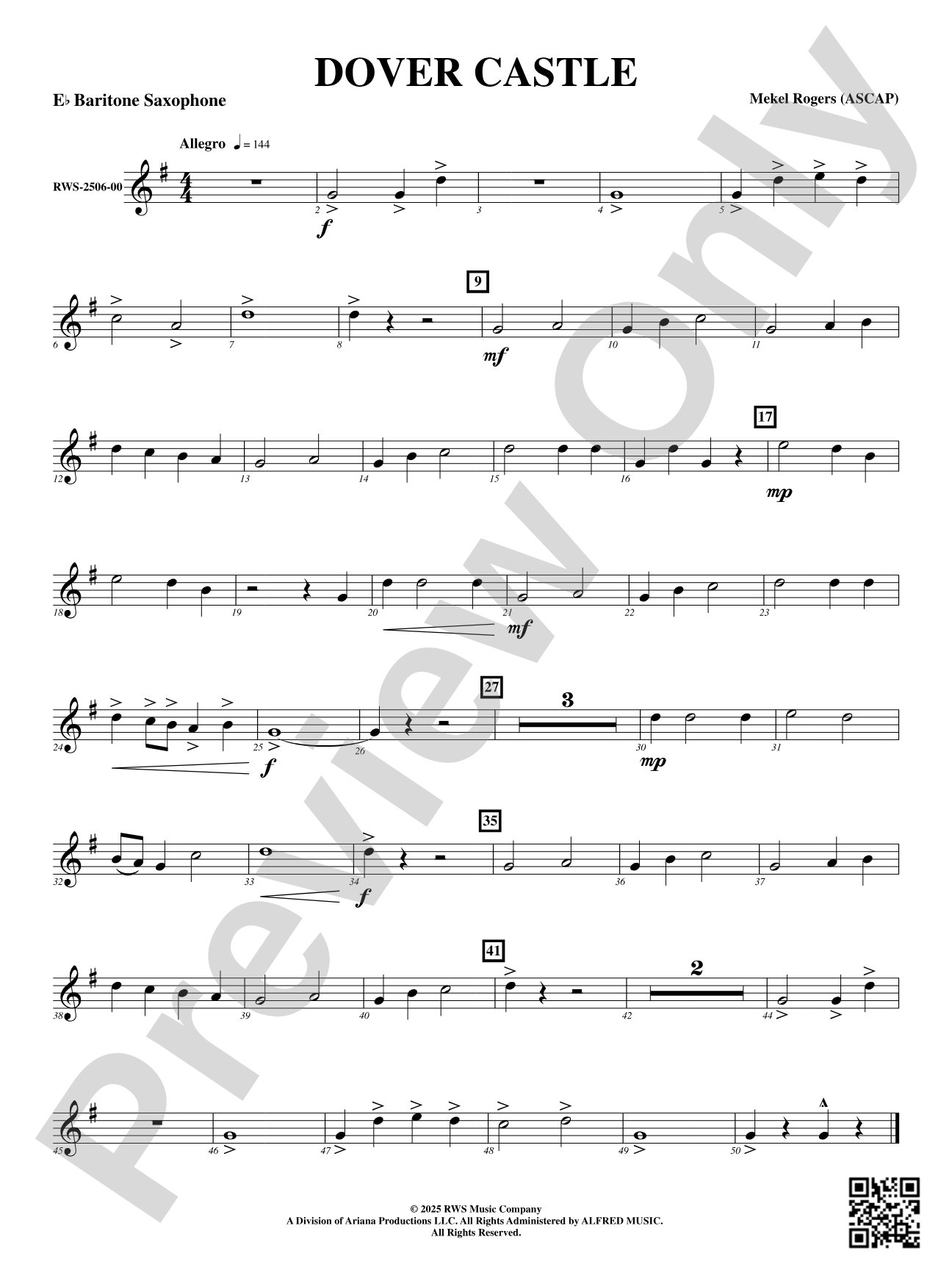 Dover Castle: E-flat Baritone Saxophone