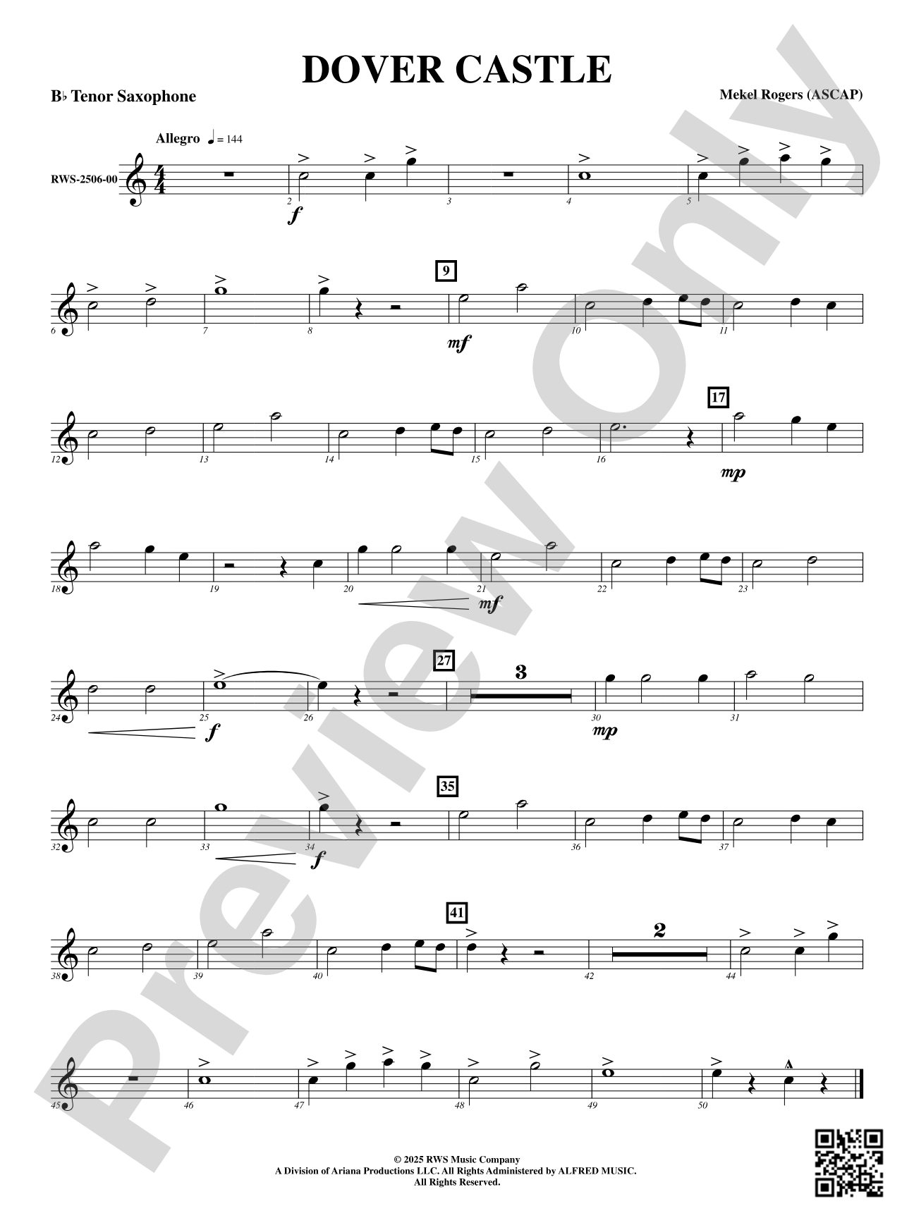 Dover Castle: B-flat Tenor Saxophone