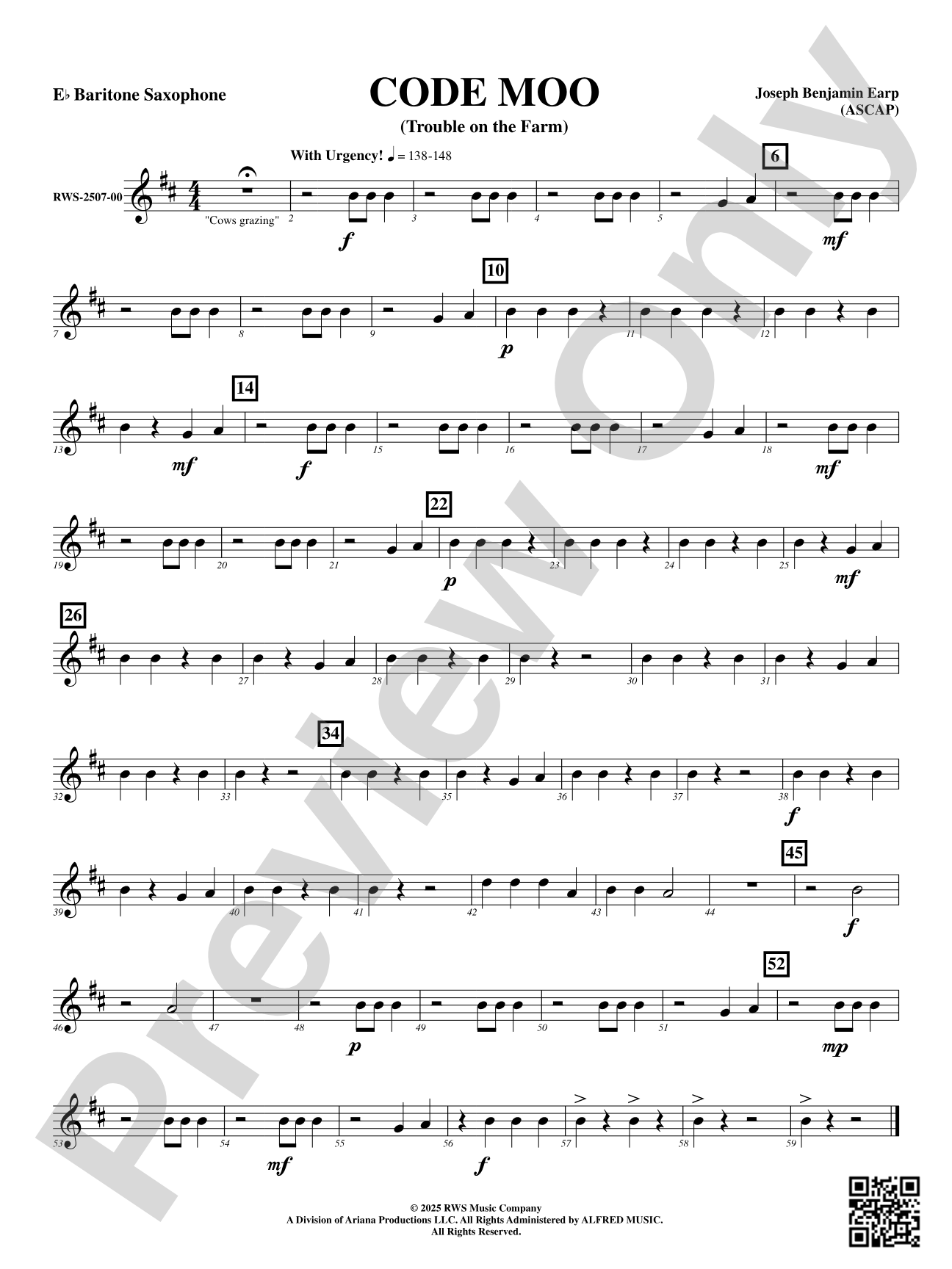 Code Moo (Trouble on the Farm): E-flat Baritone Saxophone
