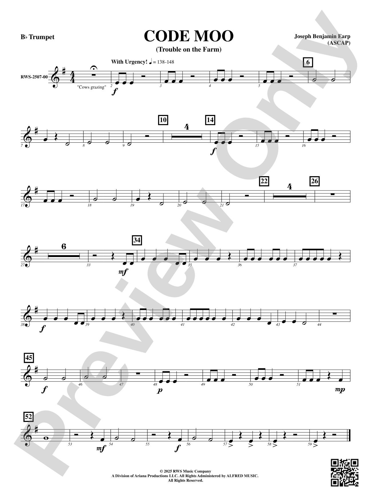 Code Moo (Trouble on the Farm): B-flat Trumpet