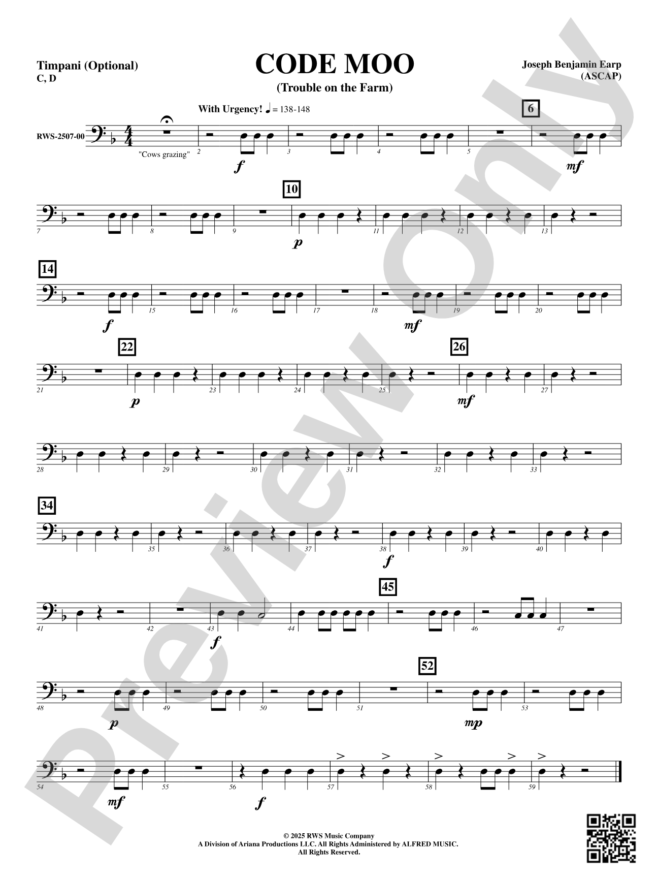 Code Moo (Trouble on the Farm): Optional Timpani