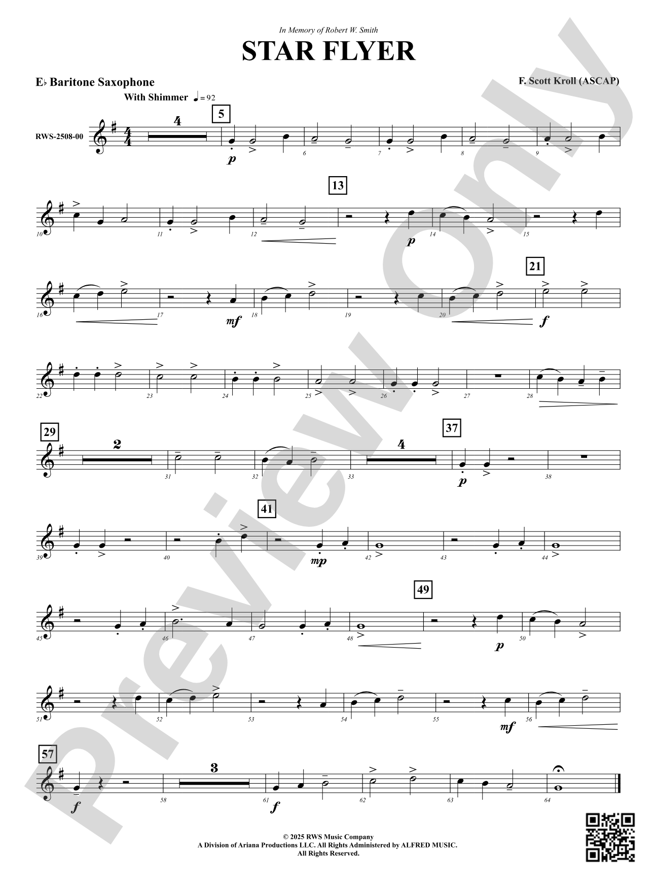 Star Flyer: E-flat Baritone Saxophone