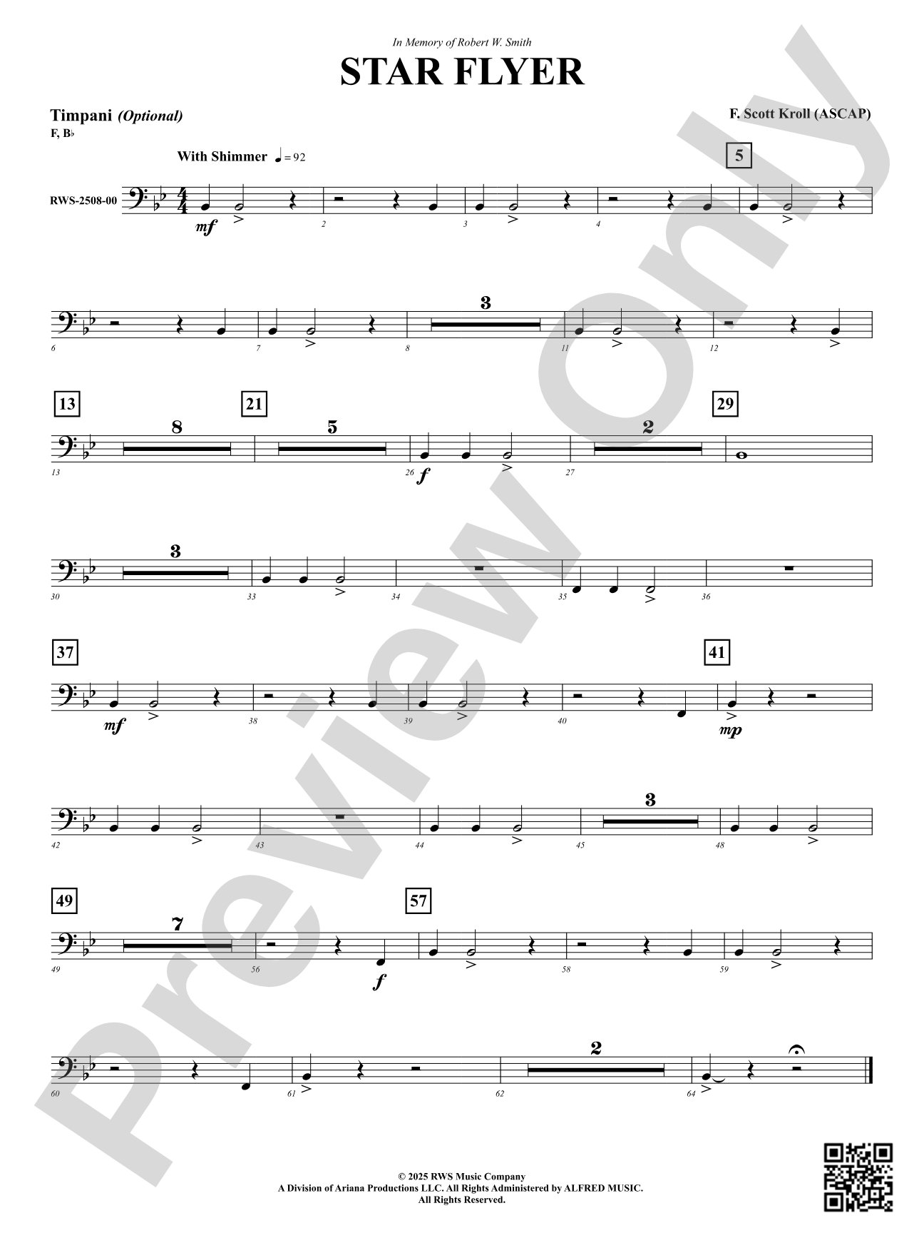 Star Flyer: Optional Timpani
