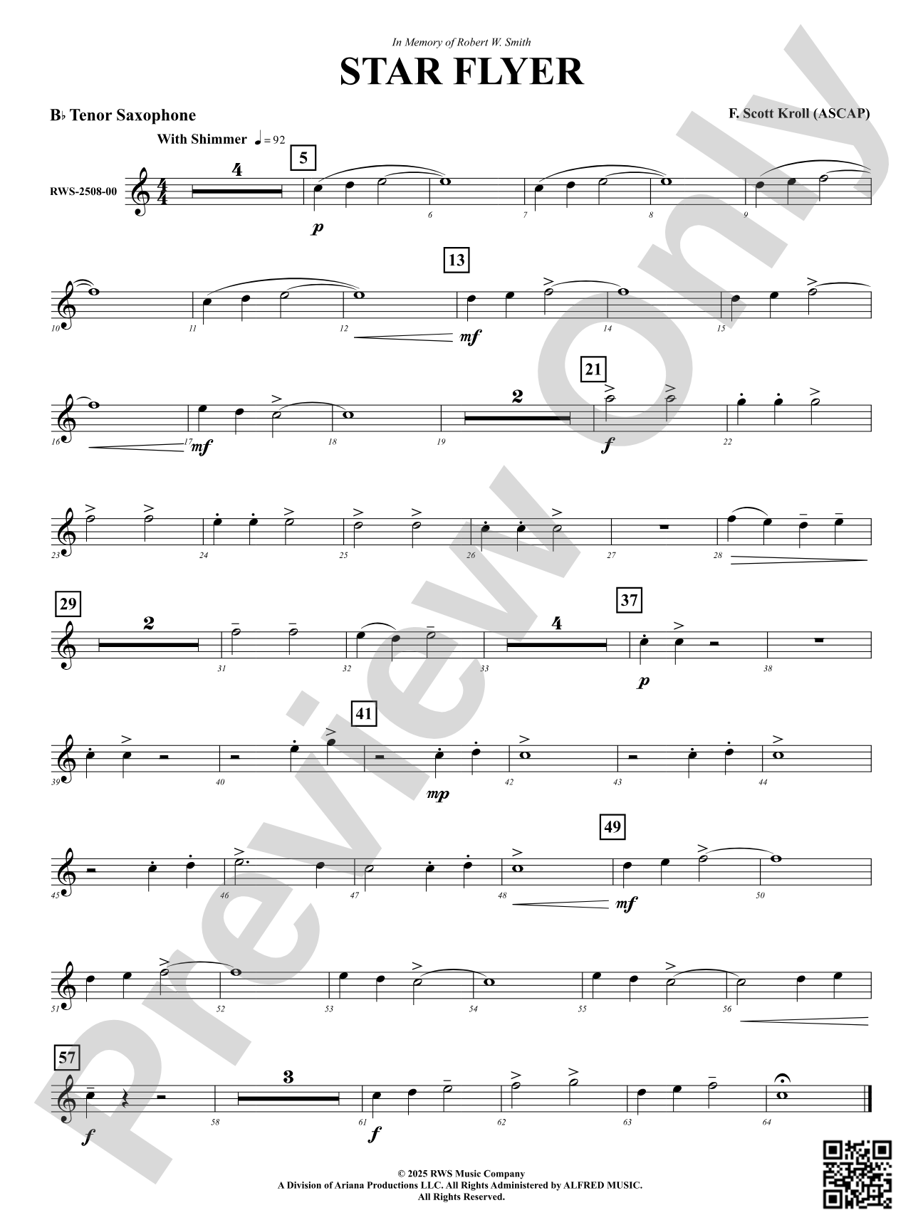 Star Flyer: B-flat Tenor Saxophone