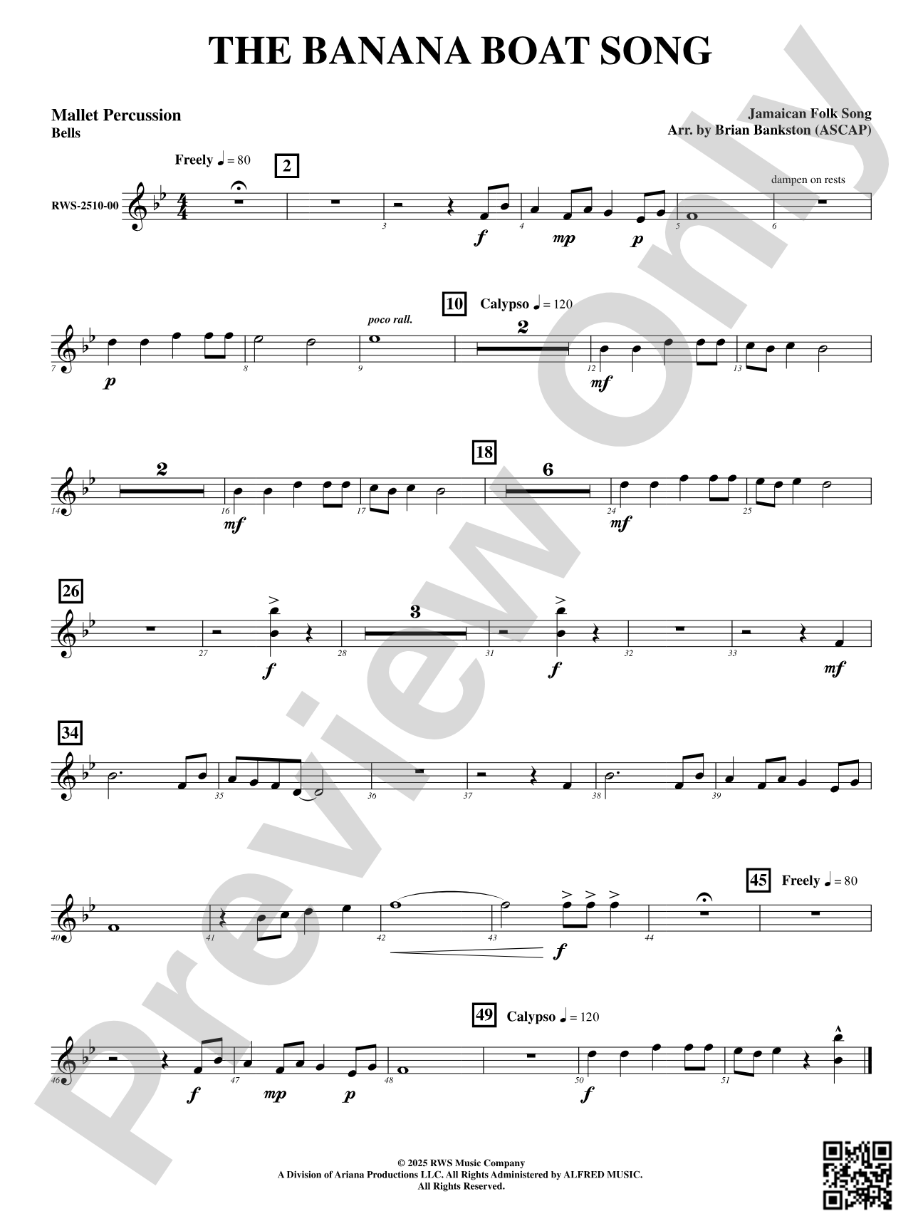 The Banana Boat Song: Mallet Percussion: Bells