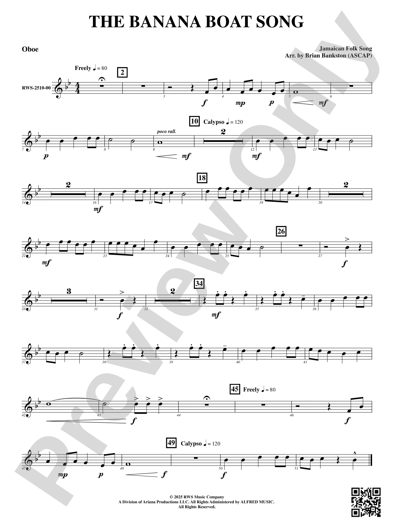 The Banana Boat Song: Oboe