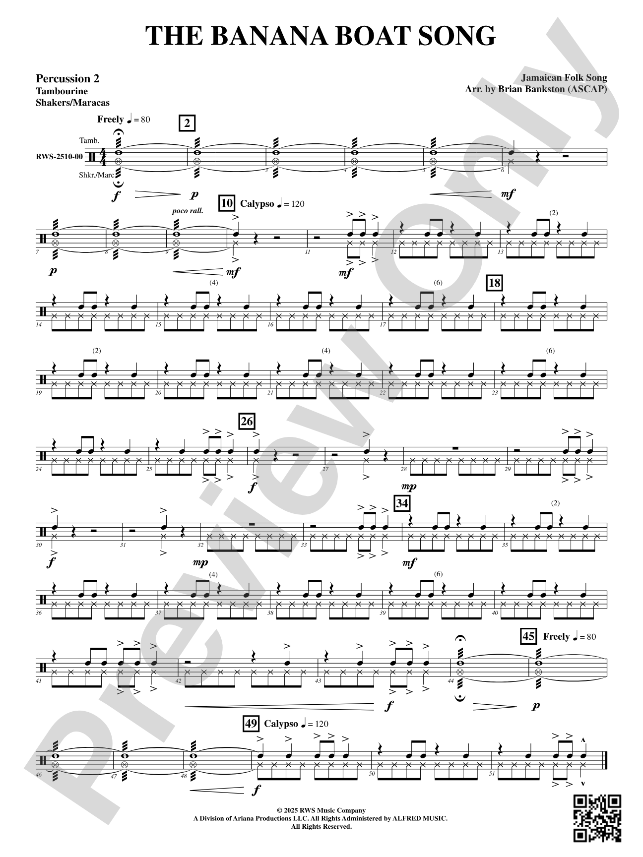 The Banana Boat Song: 2nd Percussion