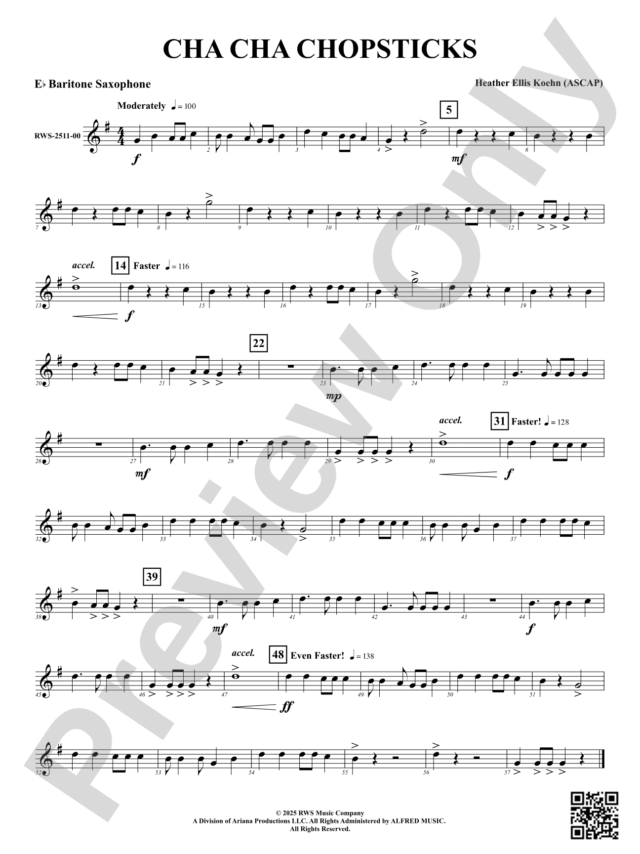 Cha Cha Chopsticks: E-flat Baritone Saxophone