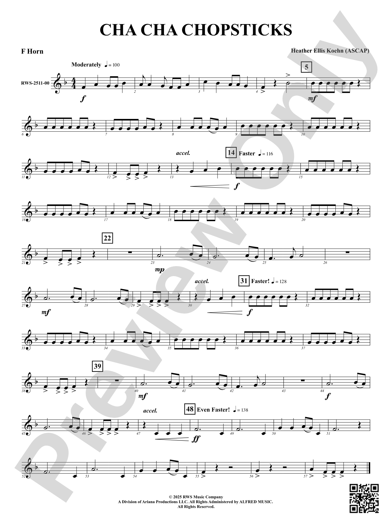 Cha Cha Chopsticks: F Horn
