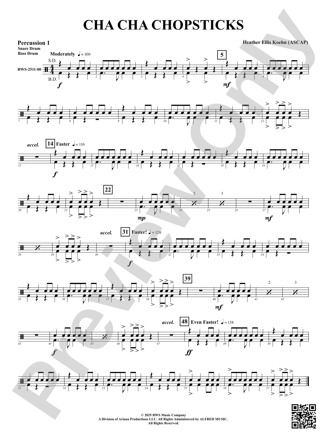 Cha Cha Chopsticks: 1st Percussion