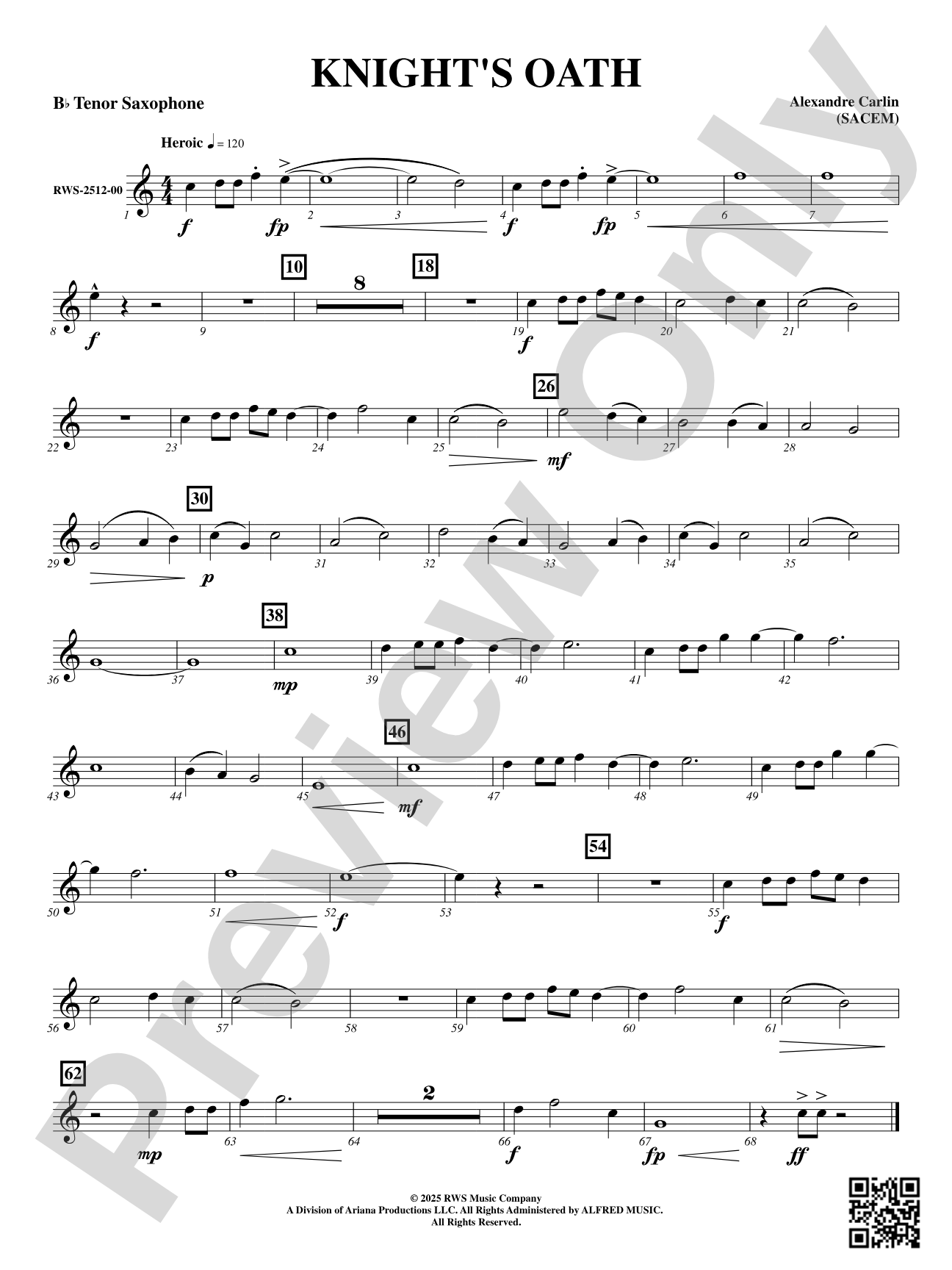 Knight's Oath: B-flat Tenor Saxophone