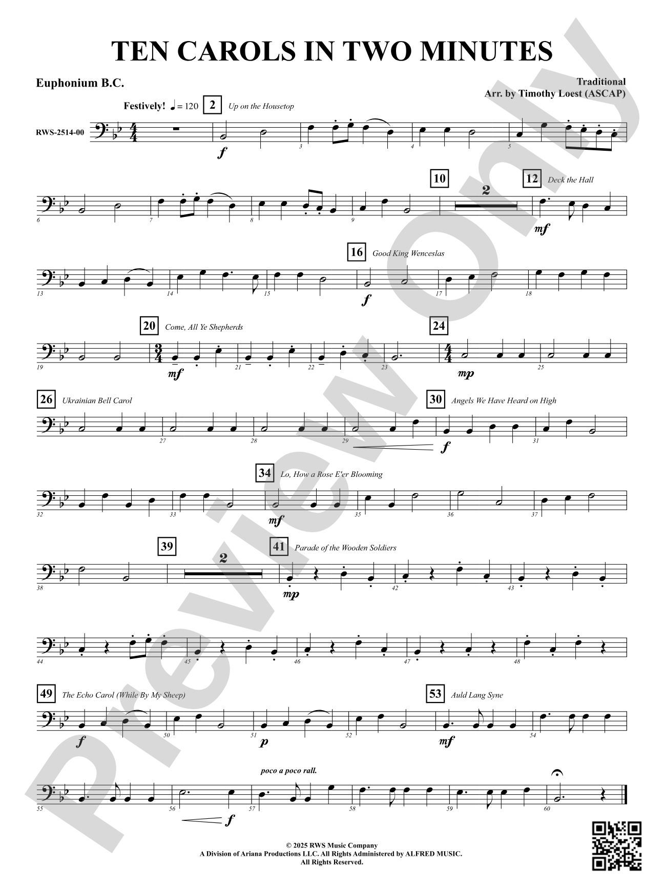 Ten Carols In Two Minutes: Euphonium B.C.