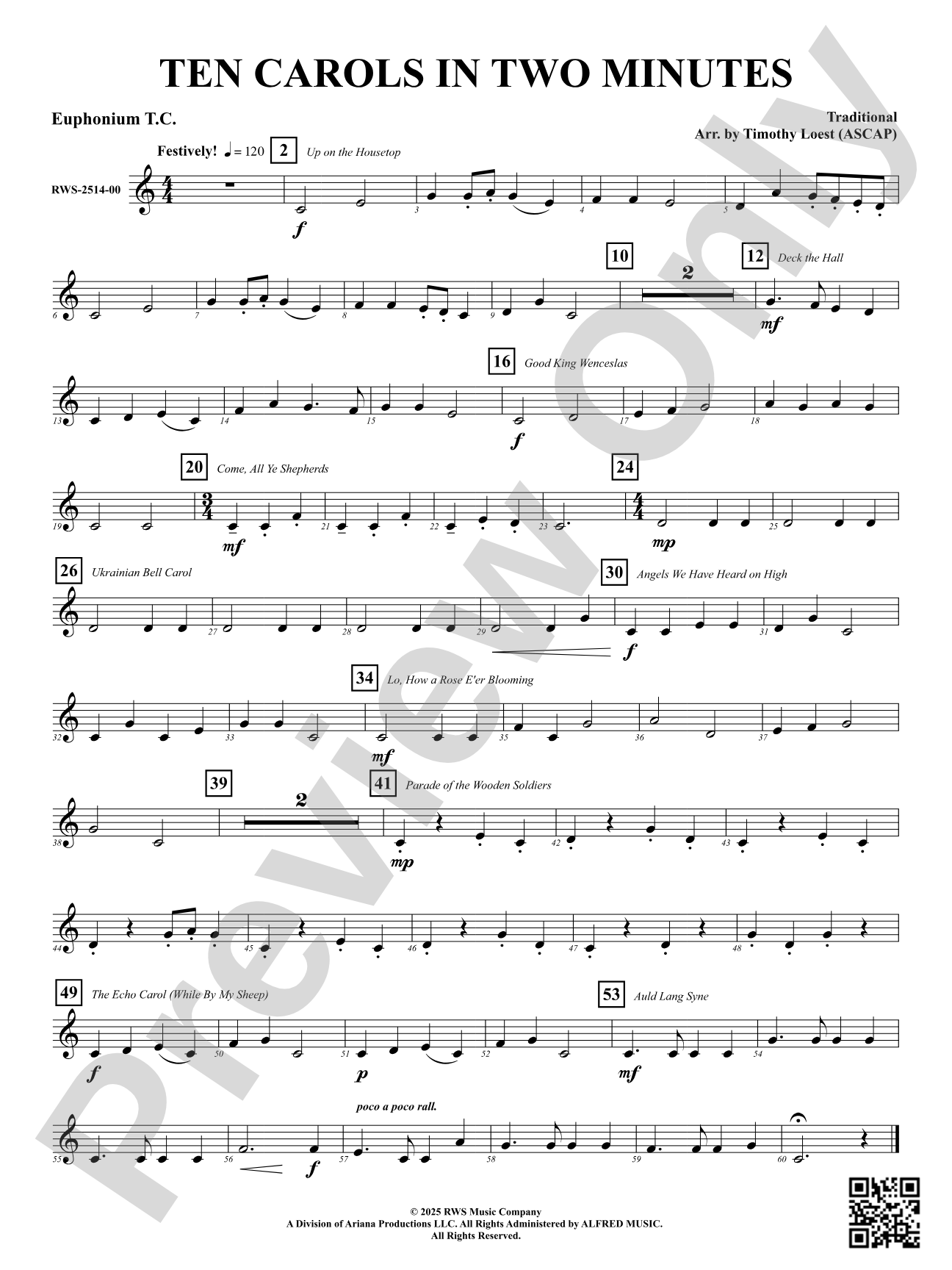 Ten Carols In Two Minutes: Euphonium T.C.