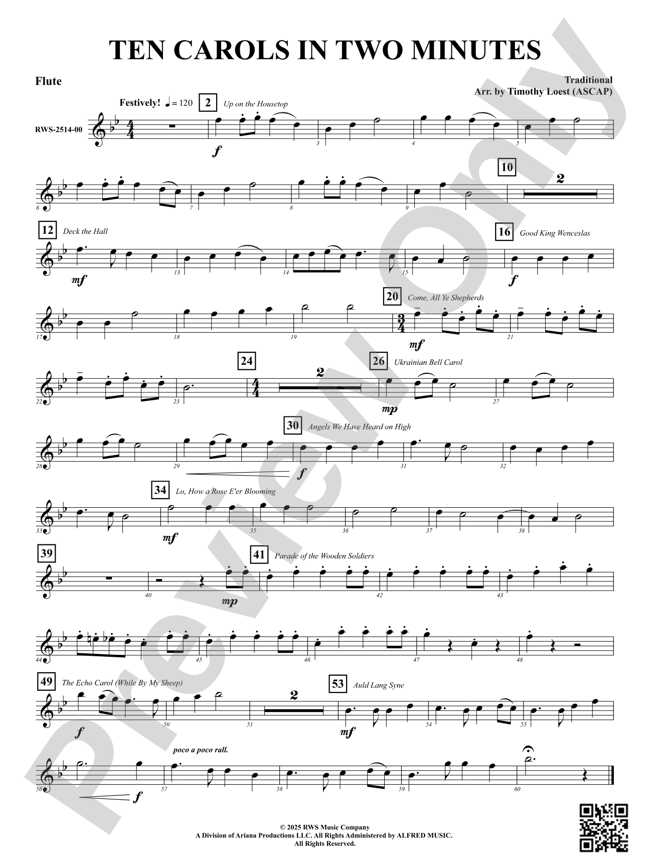 Ten Carols In Two Minutes: Flute