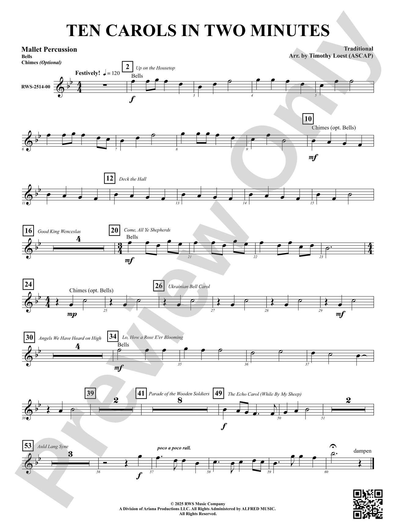 Ten Carols In Two Minutes: Mallet Percussion