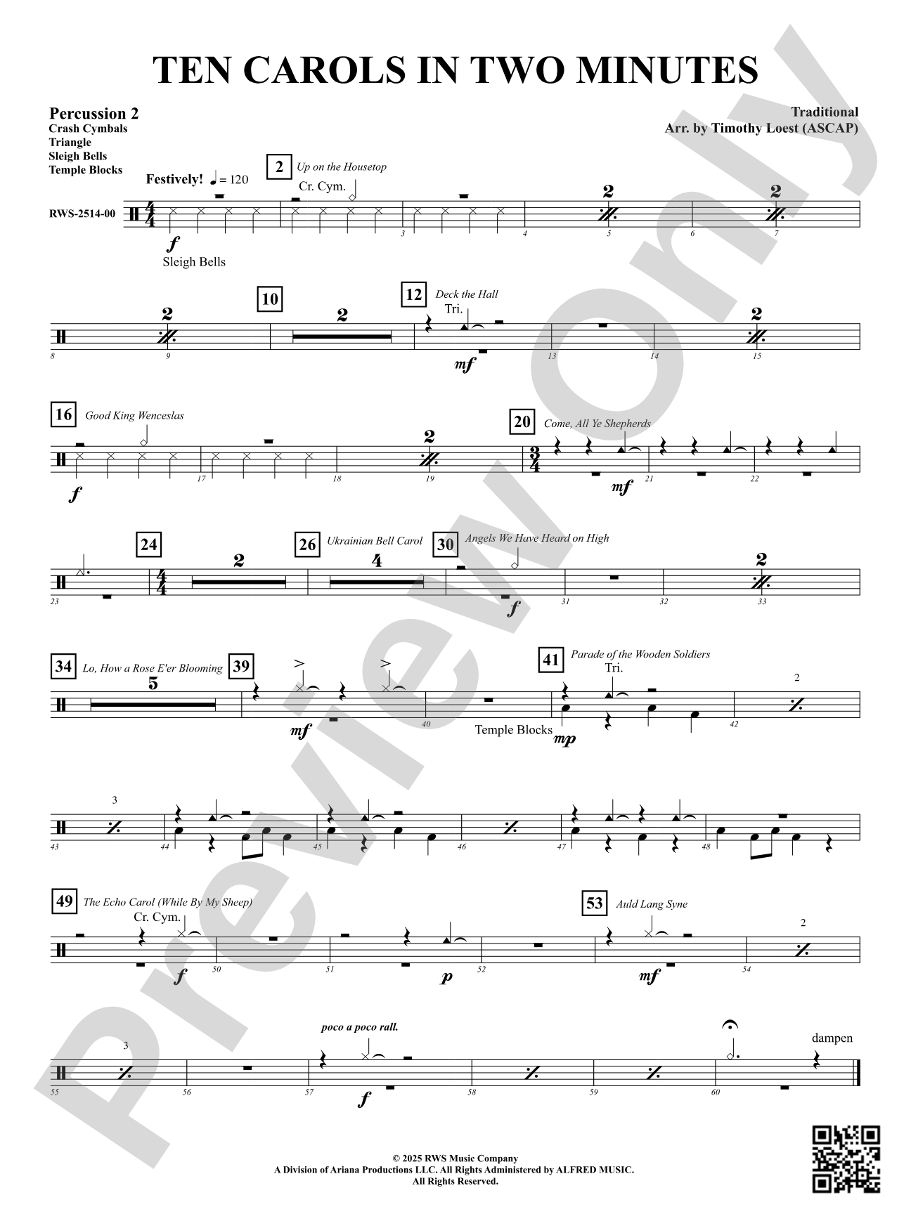 Ten Carols In Two Minutes: 2nd Percussion