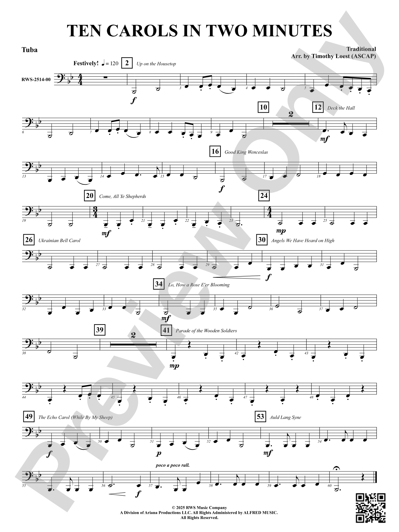 Ten Carols In Two Minutes: Tuba