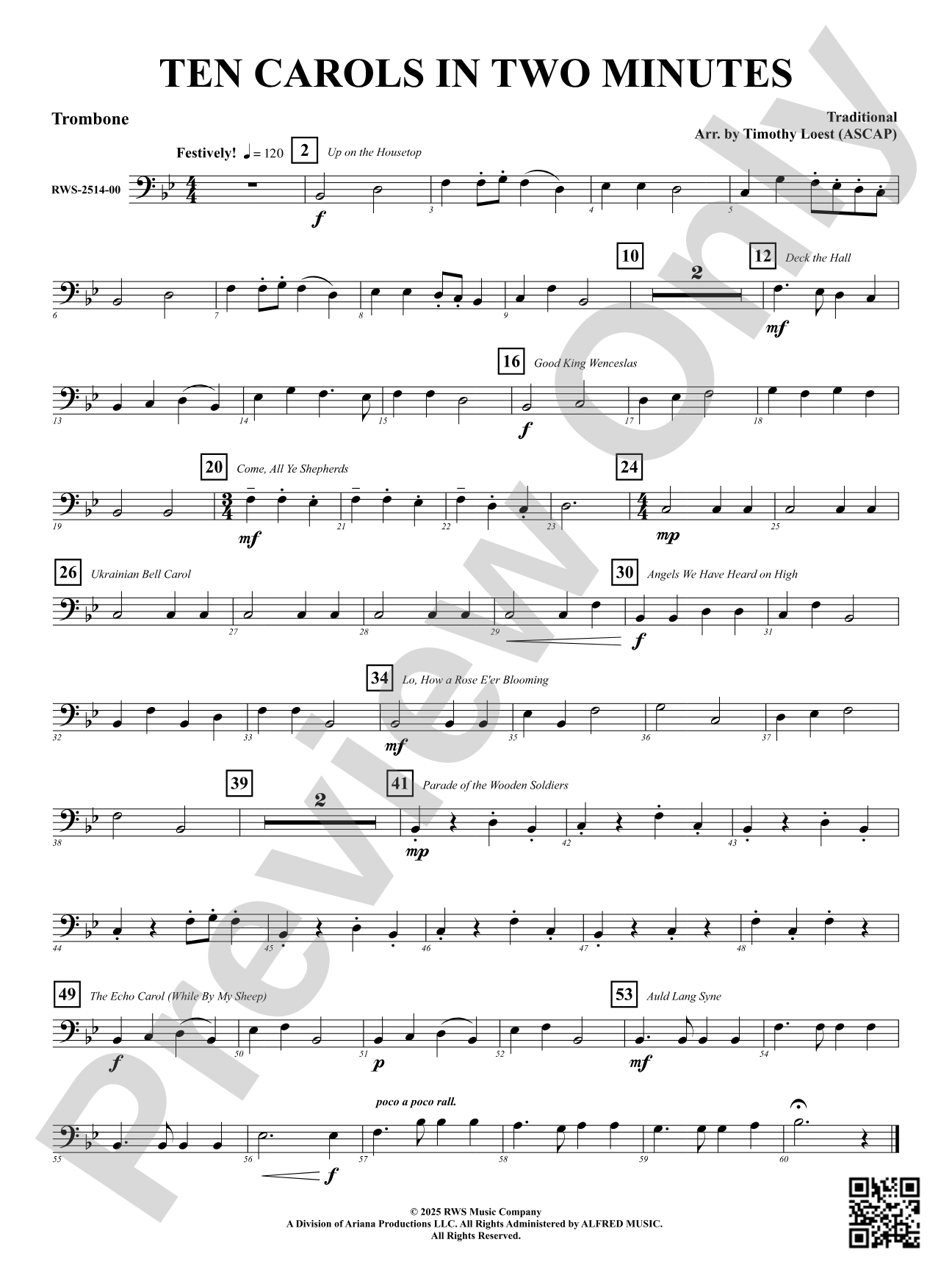 Ten Carols In Two Minutes: Trombone