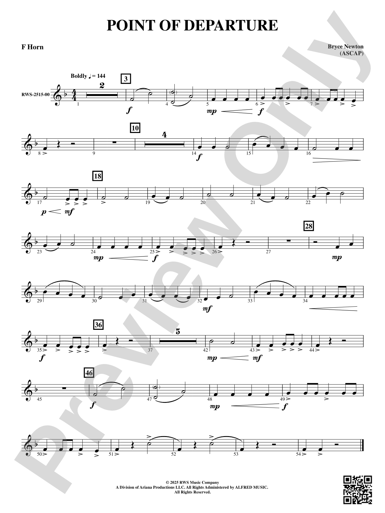 Point of Departure: F Horn