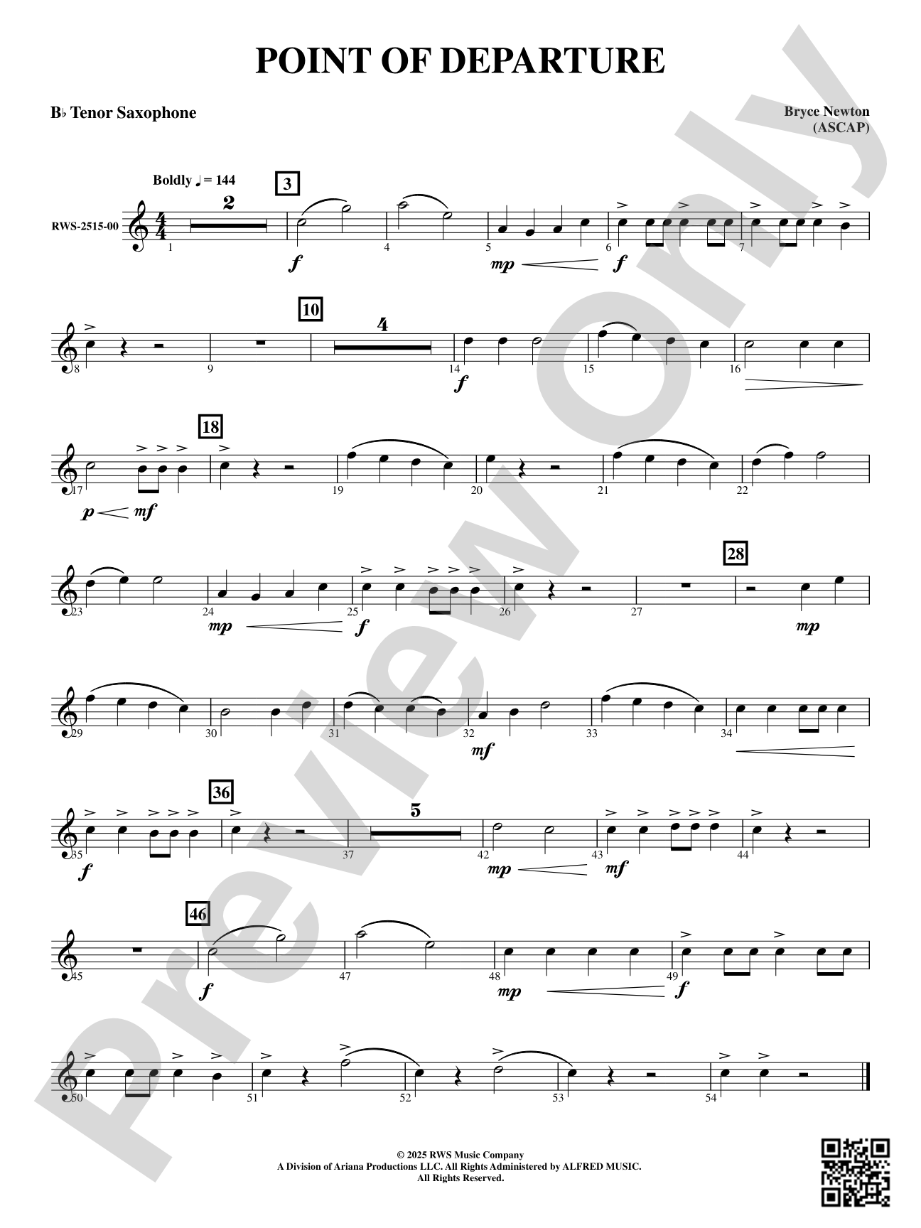 Point of Departure: B-flat Tenor Saxophone