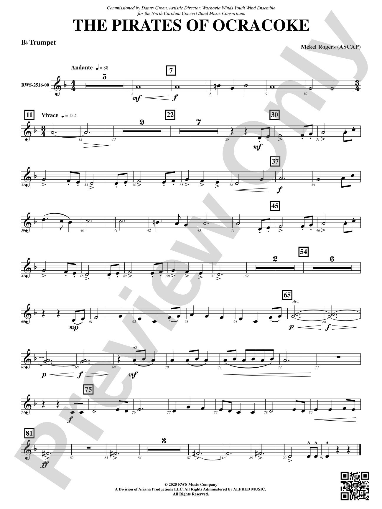 The Pirates Of Ocracoke: B-flat Trumpet
