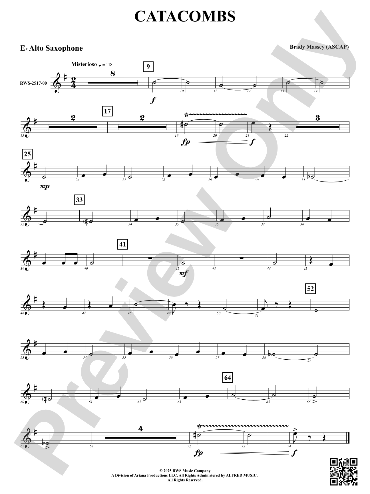 Catacombs: E-flat Alto Saxophone